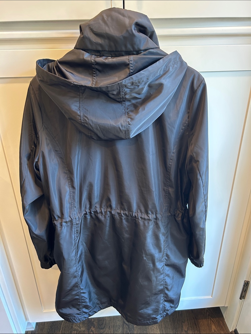 Lucky Brand Women’s Black Anorak Hooded Raincoat Minimalist Large - Picture 2 of 16